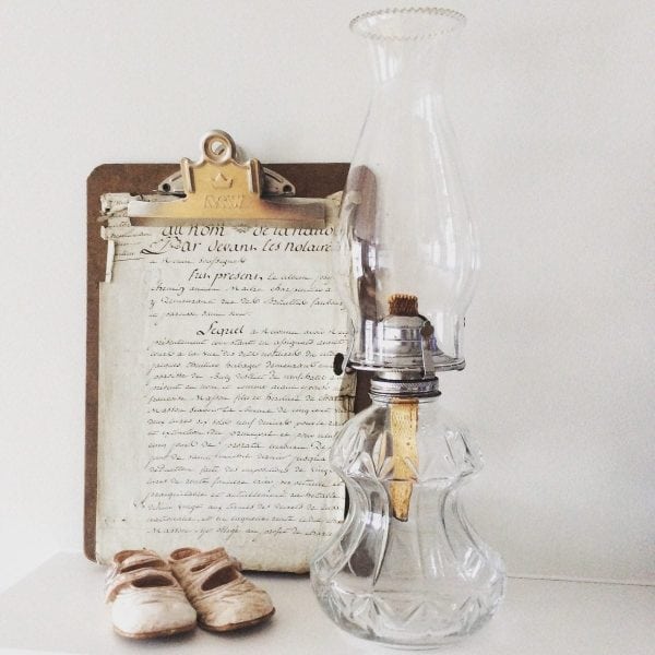 Wonderful large clear glass ?vintage? oil lamp