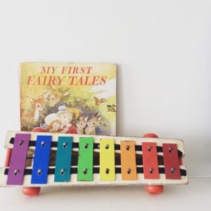 Vintage 1964 Pull A Tune toy xylophone.