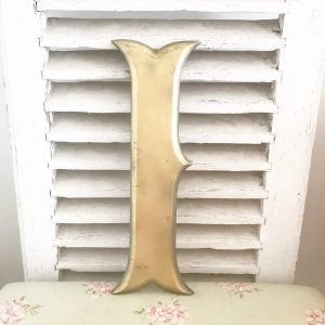 Beautiful large gold reclaimed shop letter I