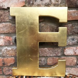 Lovely large reclaimed gold shop letter E (45cm)