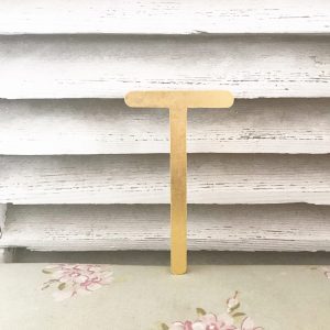 Lovely little reclaimed gold letter T (13cm)