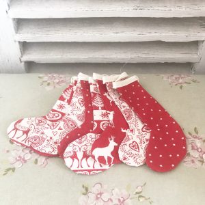 Cute little handmade Christmas stocking bunting