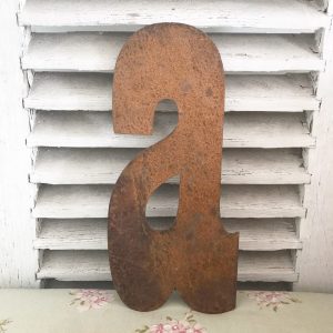 Wonderful old rusted metal shop sign letter a (35cm)