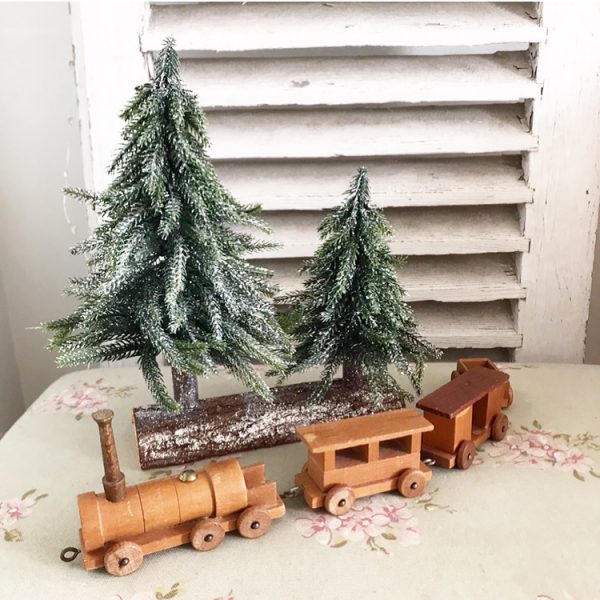 Lovely little wooden vintage toy train