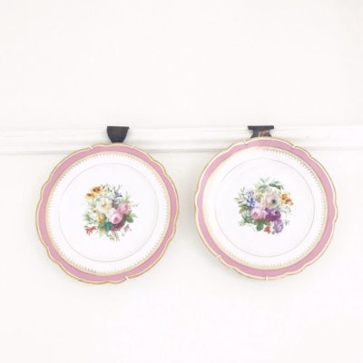 Beautiful pair of vintage French porcelain plates