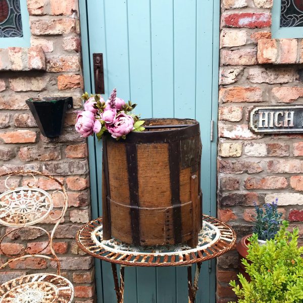 Lovely large French antique wooden grain measure
