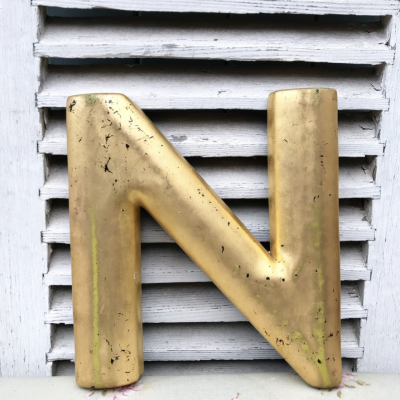Wonderful gold reclaimed letter N (33cm)