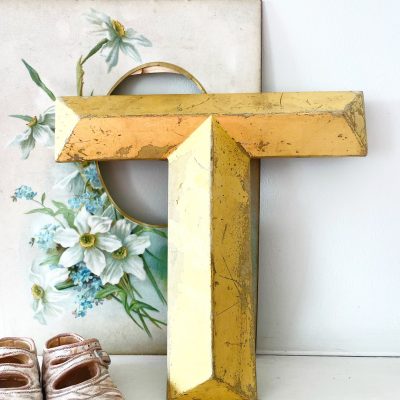 Beautiful reclaimed gold letter (T - 21cm)