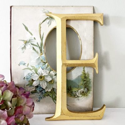 Beautiful reclaimed gold Letter E (20cm)