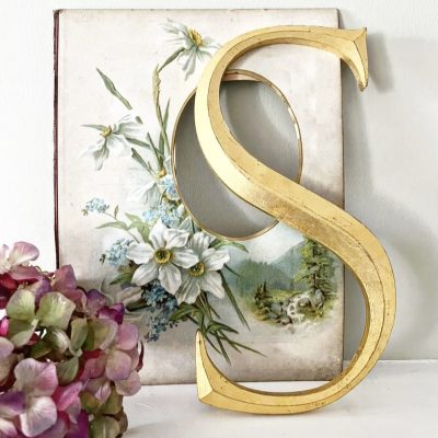 Beautiful reclaimed gold Letter S (20cm)